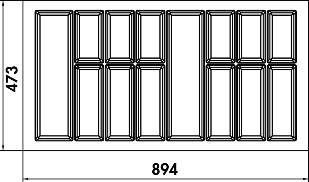 S13688_8034271_Z1_DC Adesso 1, Bestekelementen, voor 1000 mm kastbreedte - Afbeelding 1