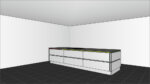 Manubrio LED set 3, Lamp, voor eilandgrootte tot max. 380 x 135 cm