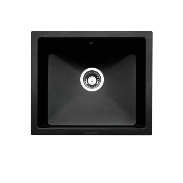Singoli 600 – set, spoelunit, granit nero, set, inkl. Drive 1S, roestvrij staalkleurig/zwart