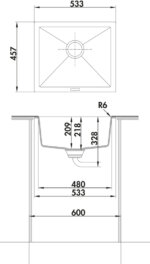 Singoli 600 – set, spoelunit, granit nero, set, inkl. Drive 1S, roestvrij staalkleurig/zwart - Afbeelding 3