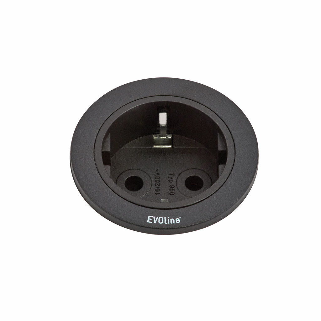 S14069_7053180_P1_DC Evoline® One afzonderlijk stopcontact, Contactdooselement, ring zwar - Afbeelding 1
