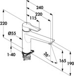 Kludi Mix 1, Gootsteenkraan, zwart mat, hoogdruk - Afbeelding 2