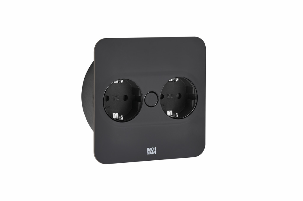 S14185_7053195_P2_DC Twist 2 dubbele contactdoos, Contactdooselement, hoekig, met veiligheidsstopcontacten, zwart mat - Afbeelding 2