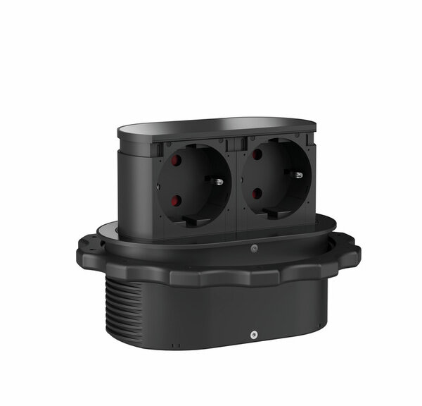 Piccolino, Contactdooselement, paneel zwart matt