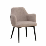 Maya 1R, Stoel, onderstel zwart, bekleding taupe (01)