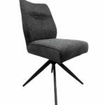 Famous 1S, Stoel, onderstel zwart mat, draaibaar, rond, bekleding donkergrijs